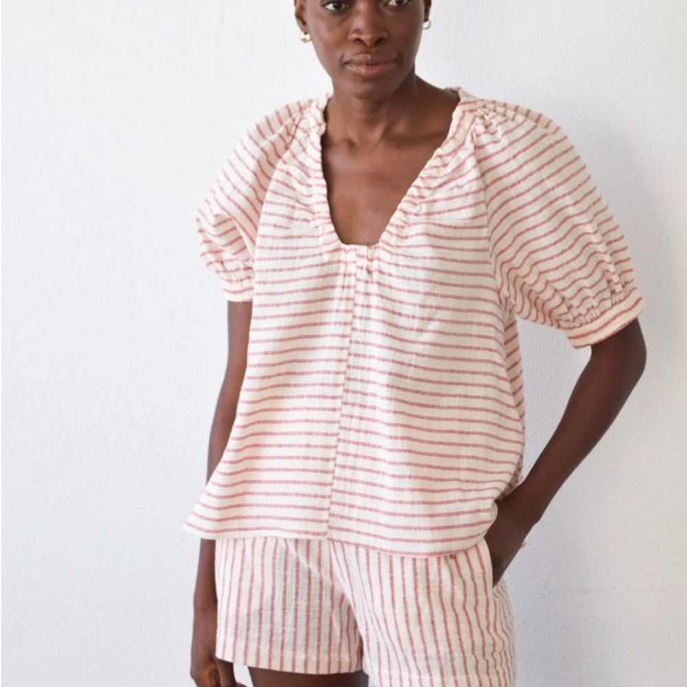 Never a Wallflower red stripe pull on shorts